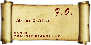 Fábián Orália névjegykártya